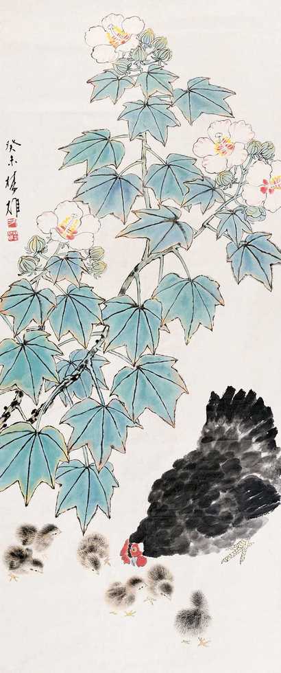 方楚雄 教子图 镜心
